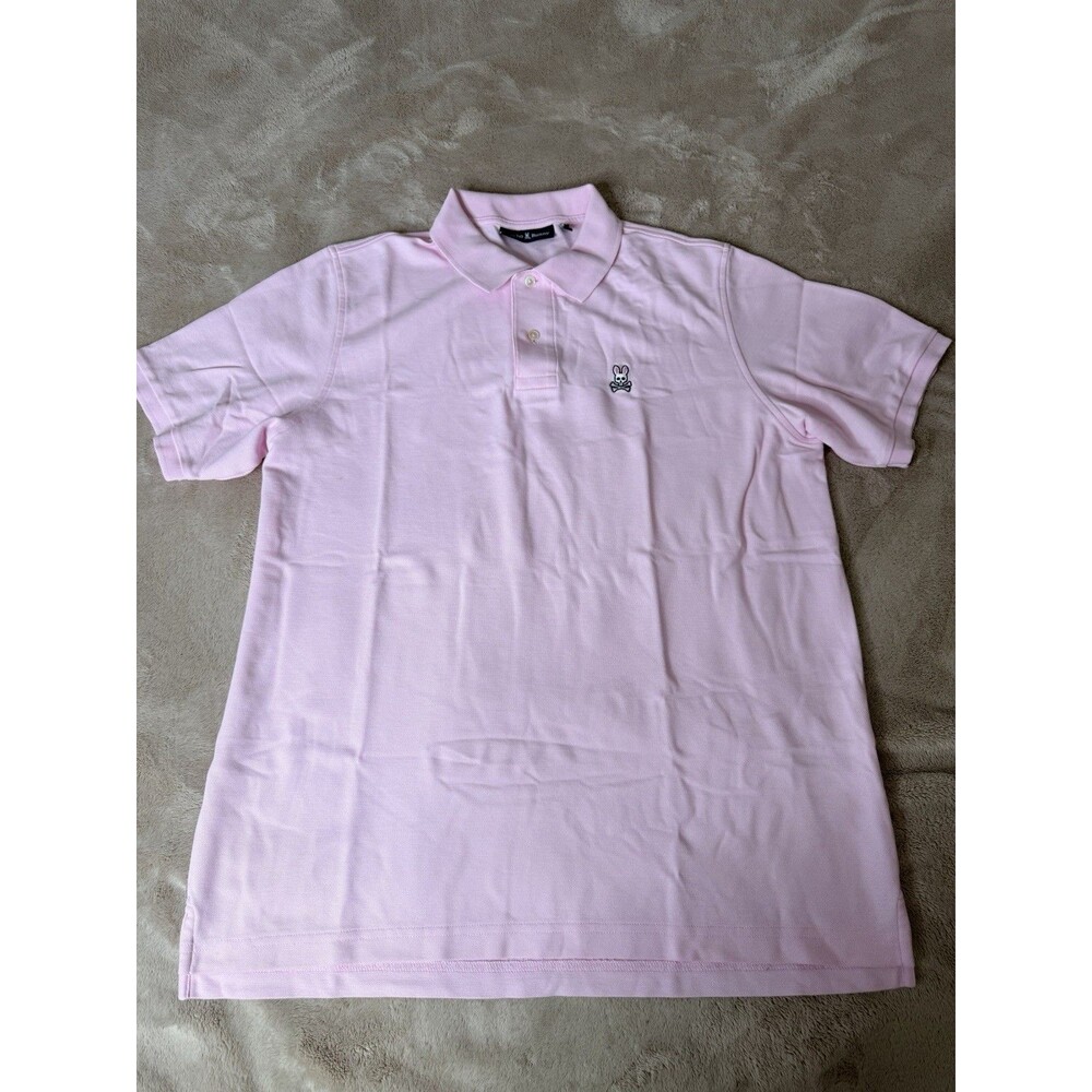 Psycho Bunny Men’s Pink Polo Shirt Size XL\7 Regular Fit Short Sleeve Cotton
